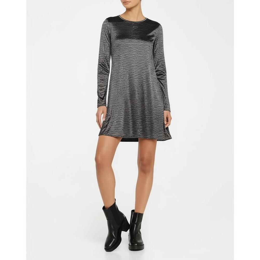 Gap Womens Metallic Silver Black Shimmering Glitter Baby‎ Doll Dress Size M